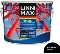 LINNIMAX (ALPINA) эмаль быстросохнущая по ржавчине RAL 9005 черный шелк-матовый 2,5л