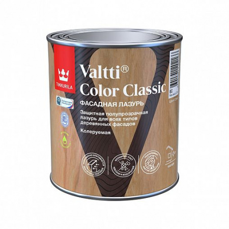 TIKKURILA VALTTI COLOR CLASSIC лазурь фасадная колеруемая на масляной основе (0,9л)