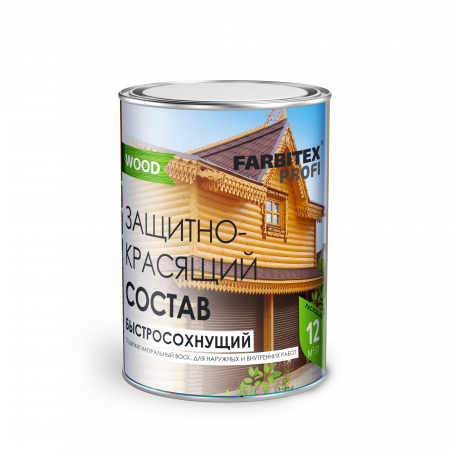 Состав защитно-красящий д/древесины быстросохнущий FARBITEX ПРОФИ 9л ПАЛИСАНДР