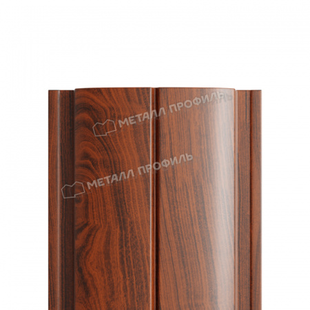 Штакетник металлический МП ELLIPSE-T 19х126 (ECOSTEEL-01-МореныйДуб-0.5)