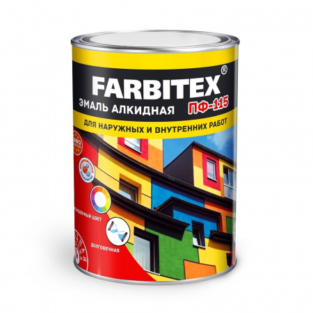 Эмаль зеленая ПФ-115 FARBITEX 0,8 кг